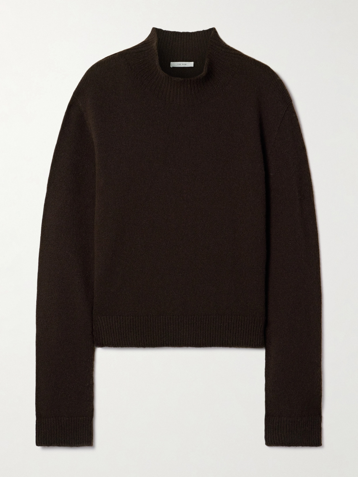 The Row Hensi Cashmere Turtleneck Top In Brown