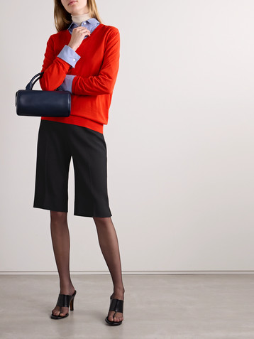 The Row Adelie cropped wool and silk-blend crepe straight-leg pants