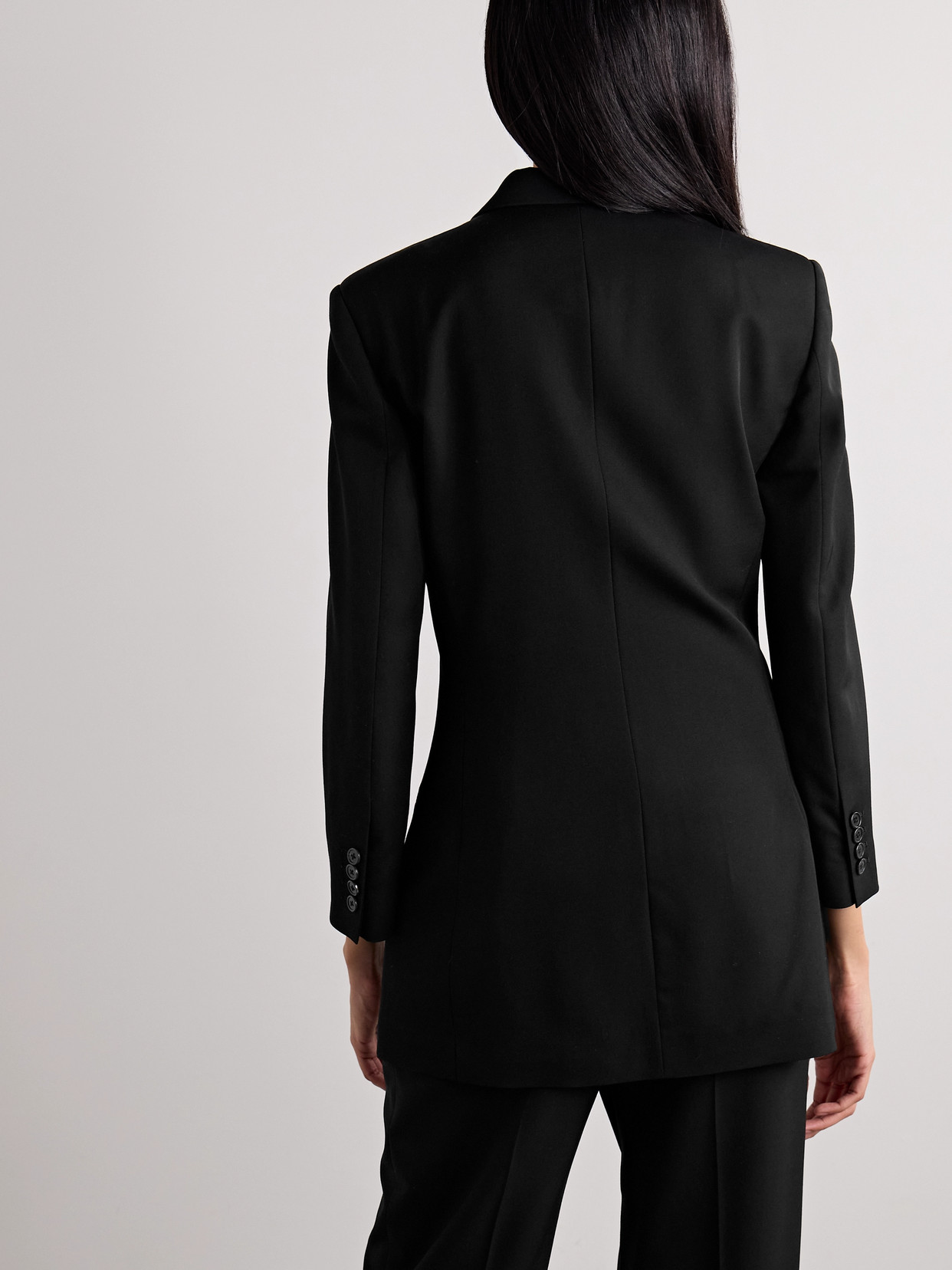 The Row Holbrook Grain De Poudre Wool Blazer In Black