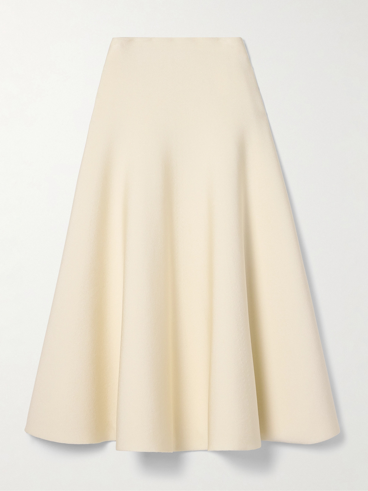 The Row Harley Stretch-knit Midi Skirt In Ecru