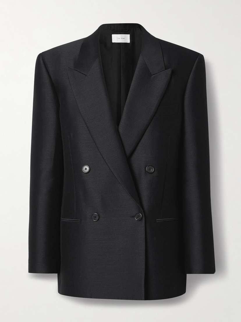 The Row Sandon Double-breasted Wool And Silk-blend Blazer
