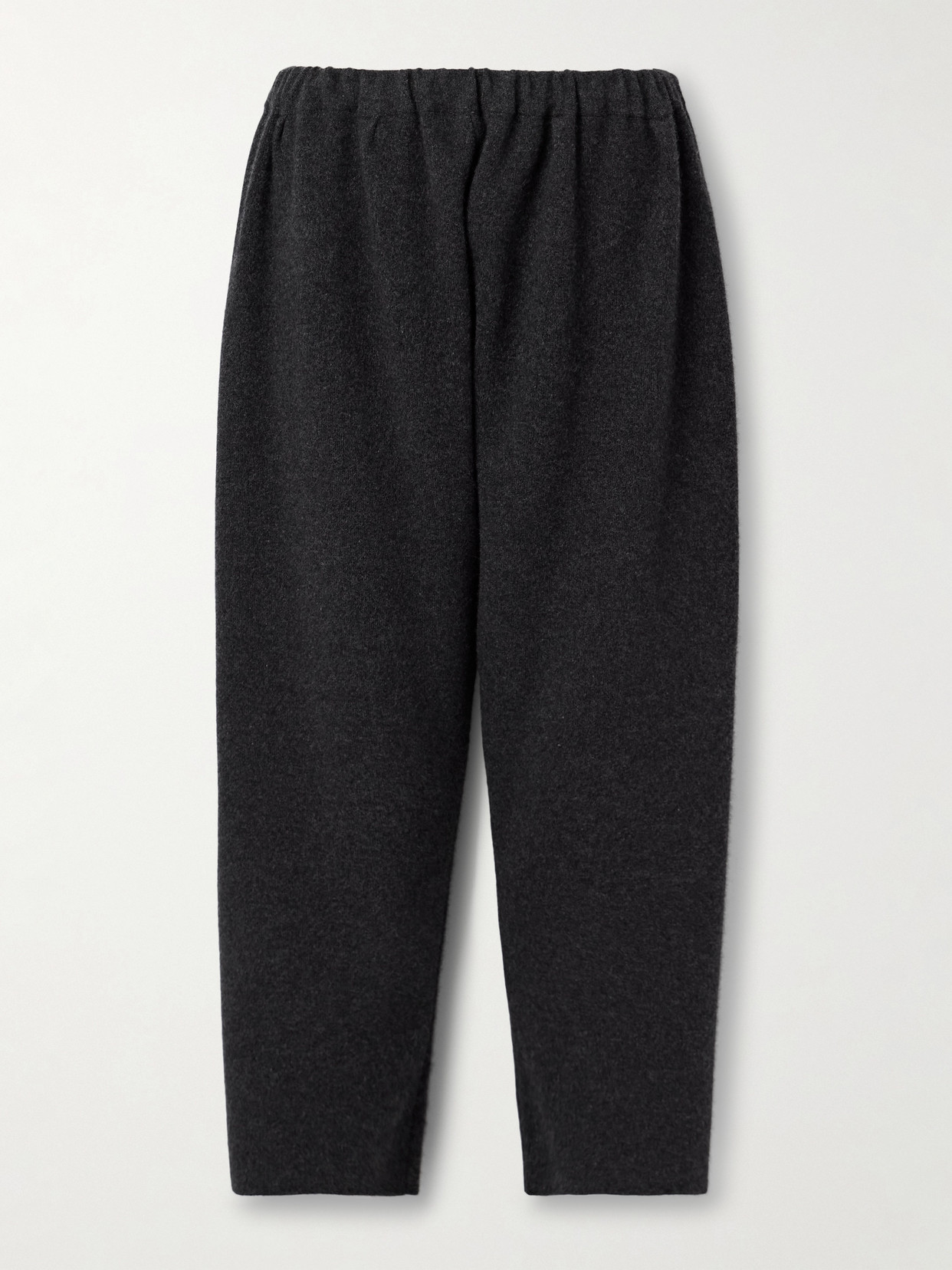 The Row Herea Cropped Brushed-cashmere Tapered Pants In Gray