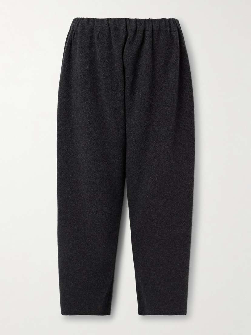 The Row Herea Cropped Brushed-cashmere Tapered Pants