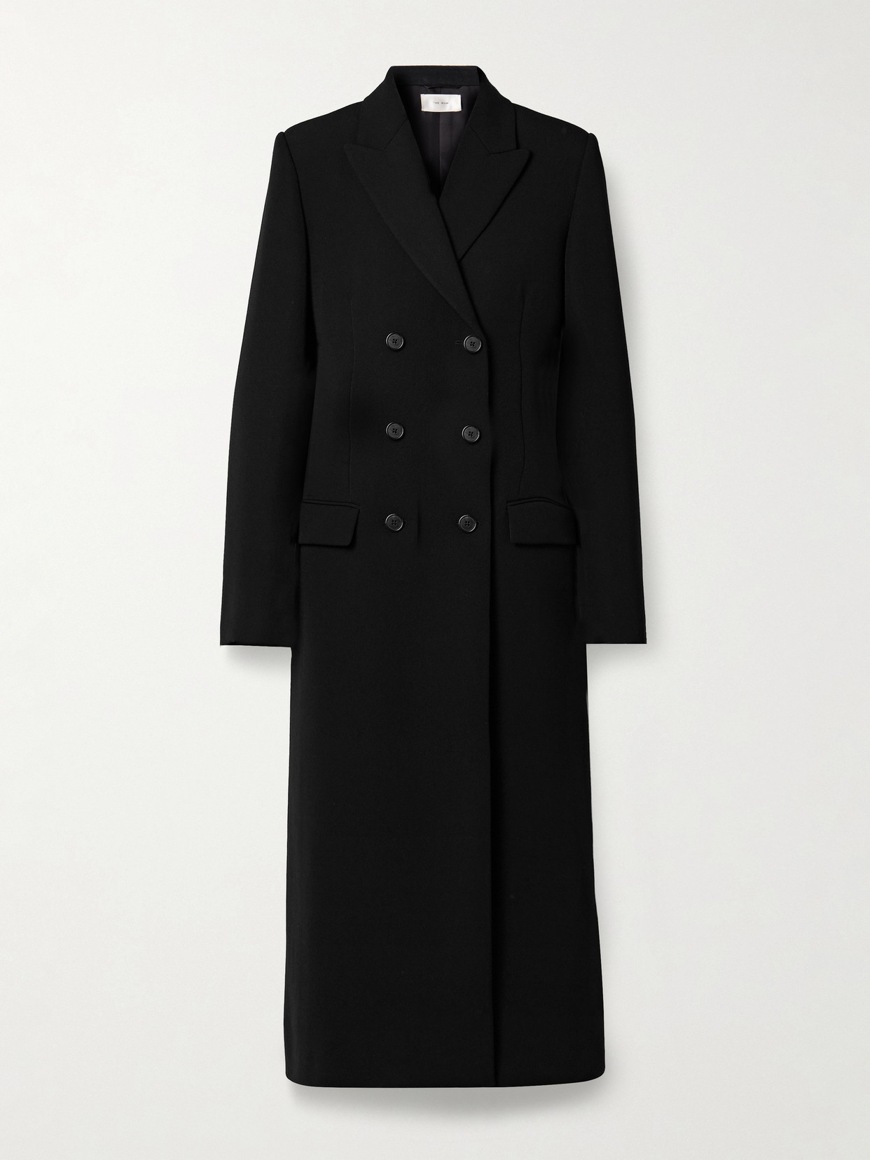 The Row Klaudia Double-breasted Wool And Cashmere-blend Coat In Black
