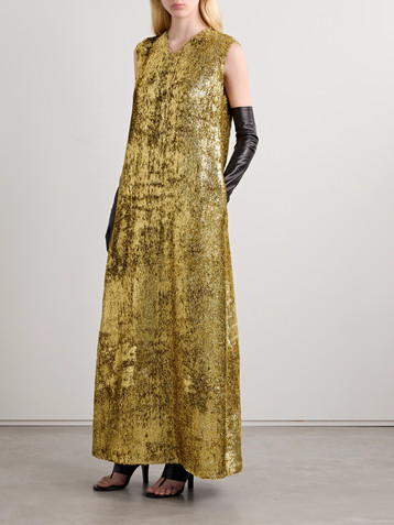 The Row Louane Lurex and silk-blend gown
