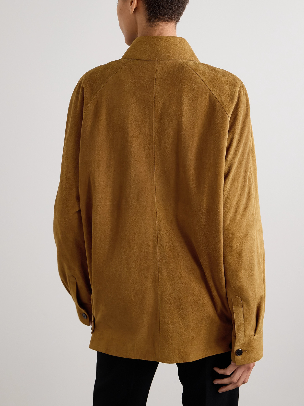 The Row Sedor Suede Jacket In Brown