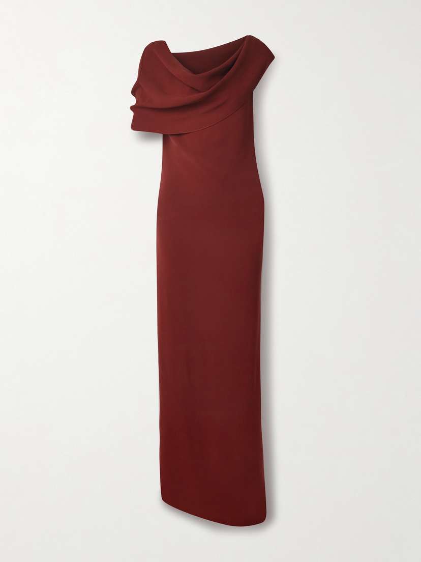 The Row Nassau Draped Silk-crepe Maxi Dress