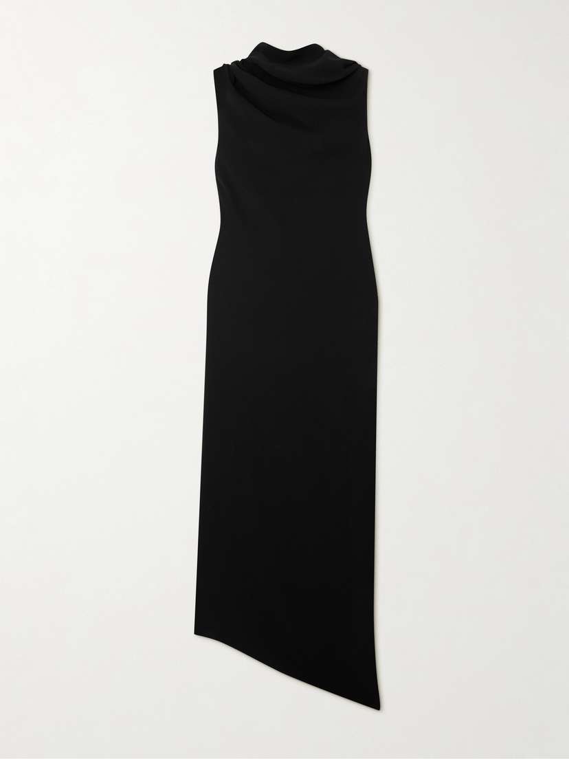 The Row Nassau Draped Silk-crepe Maxi Dress