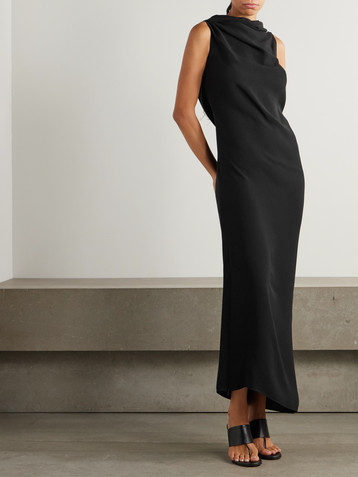 The Row Nassau draped silk-crepe maxi dress