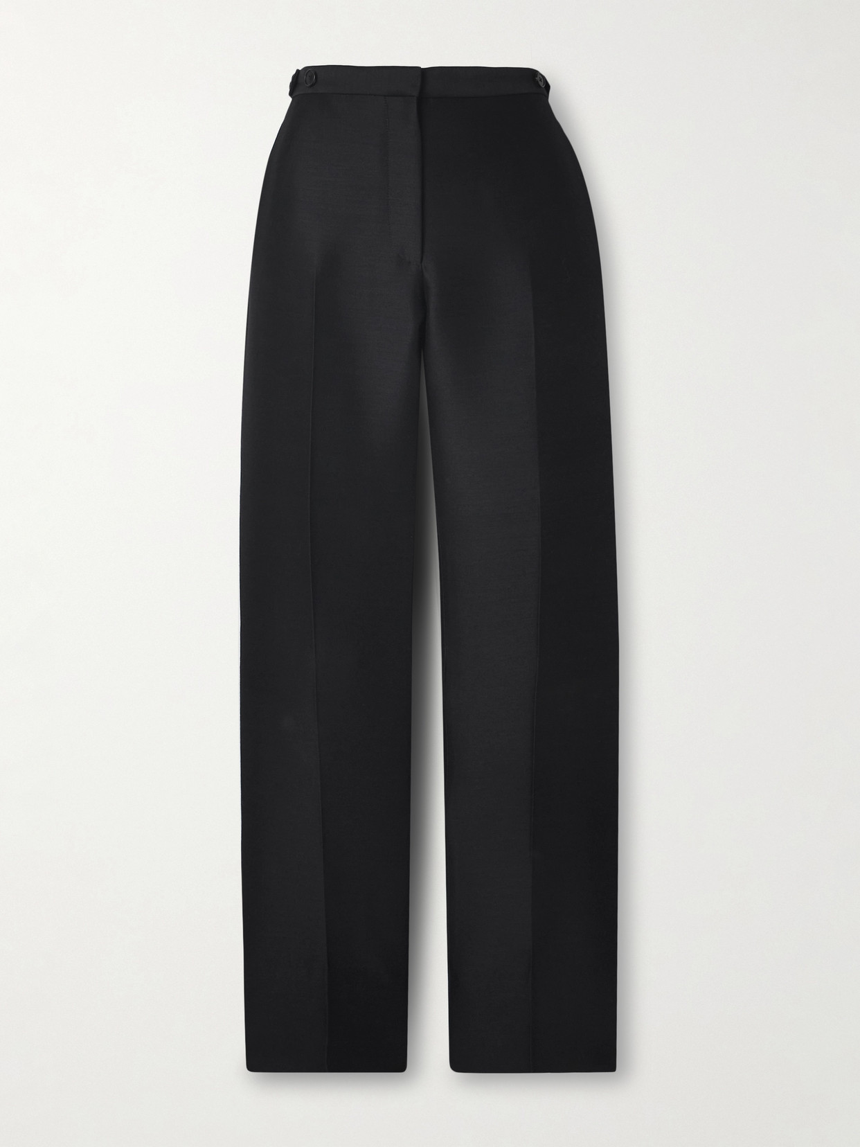 The Row Jesse Grain De Poudre Wool Straight-leg Trousers In Black
