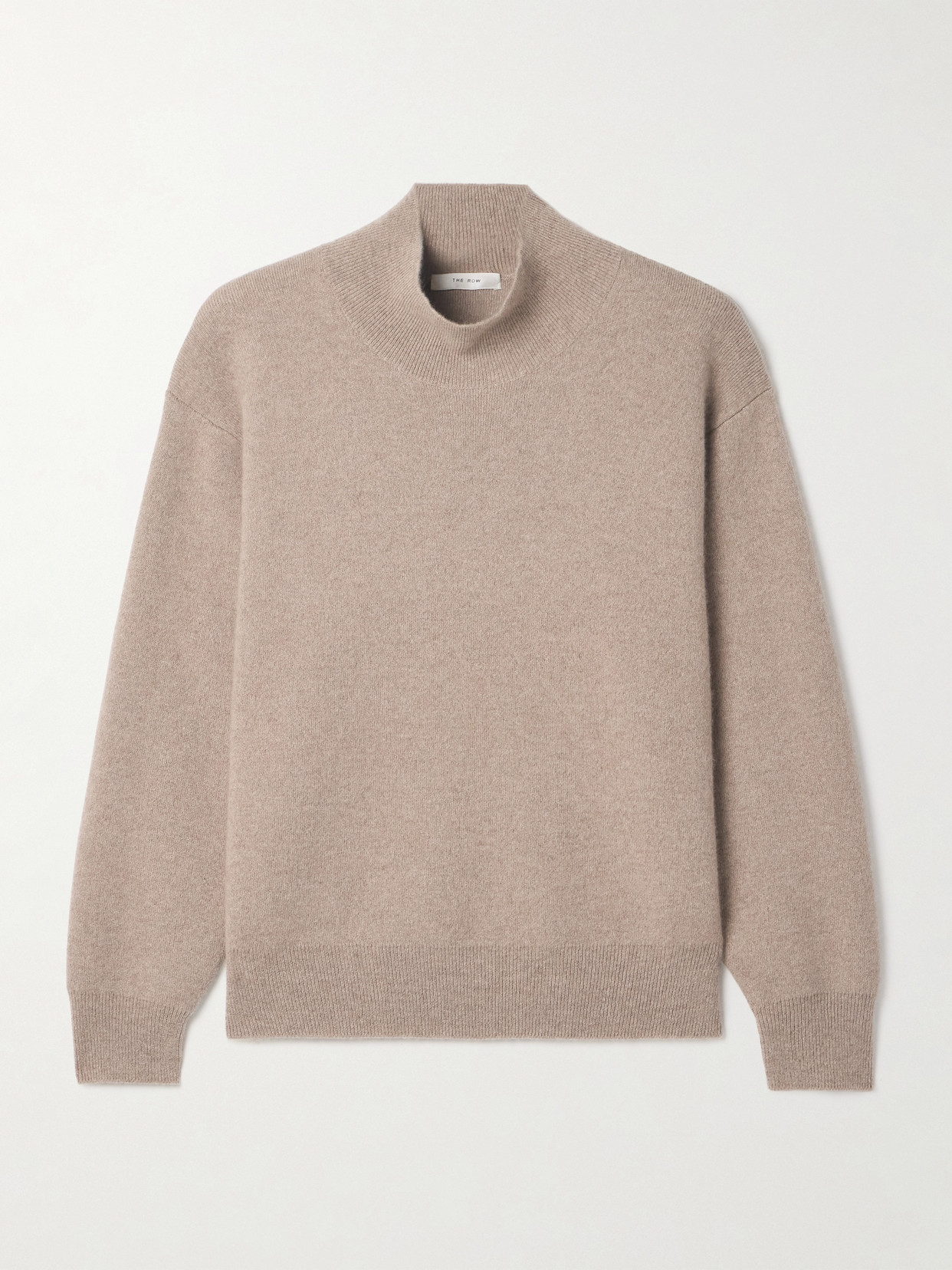 The Row Heta Mélange Cashmere Turtleneck Sweater In Brown