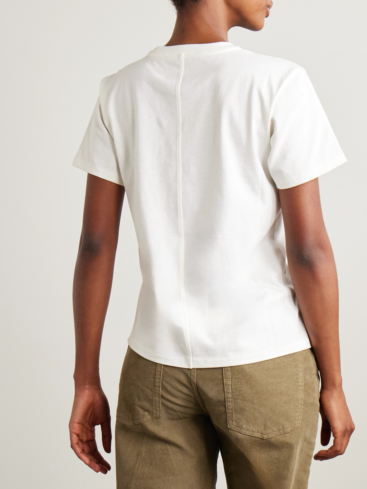 The Row Calibi Cotton And Silk-blend Jersey T-shirt In White