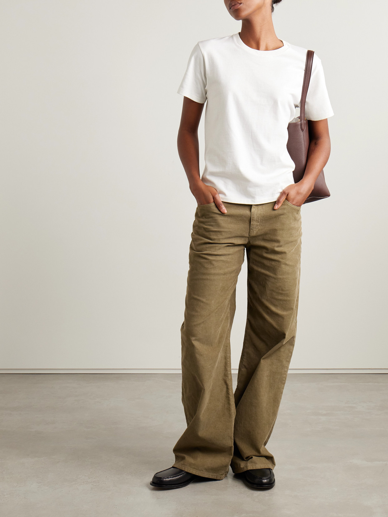 The Row Calibi Cotton And Silk-blend Jersey T-shirt In White