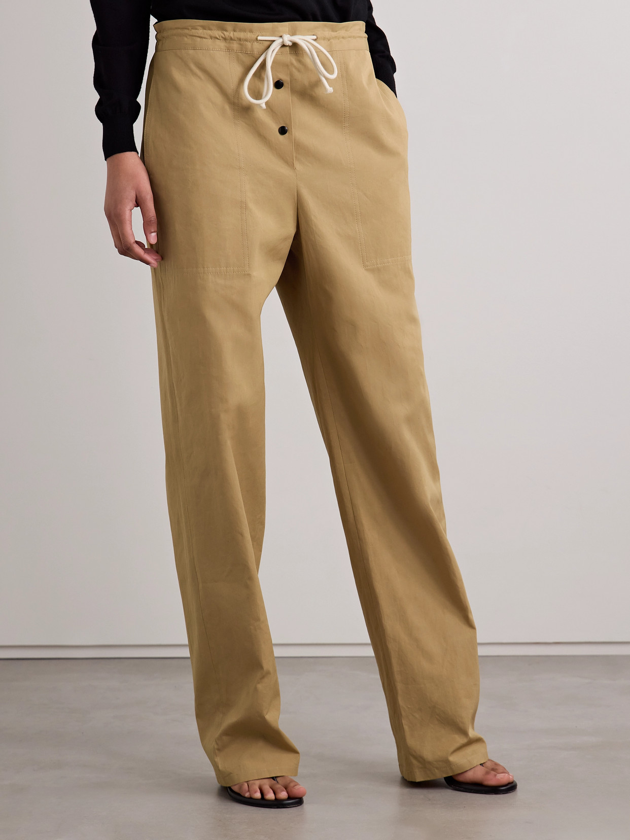 The Row Bonette Cotton Straight-leg Pants In Brown