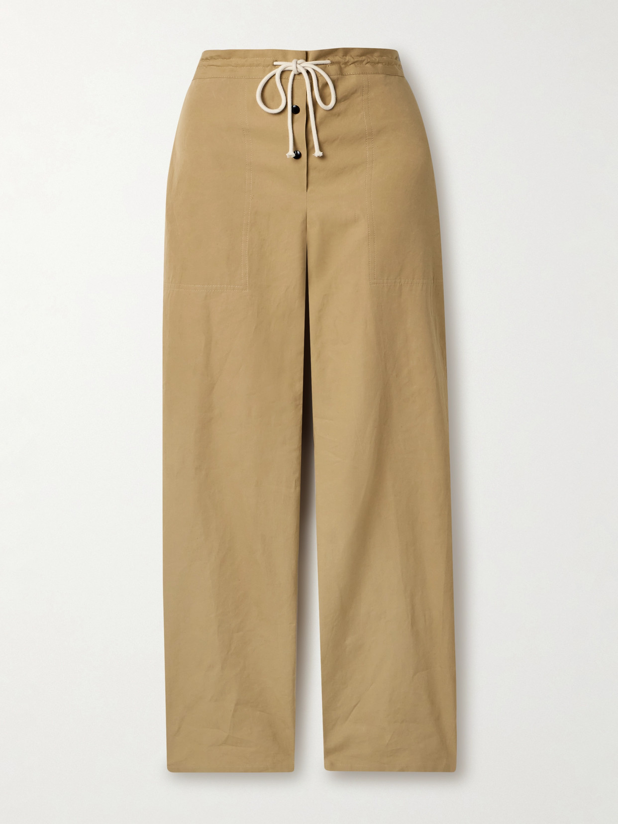 The Row Bonette Cotton Straight-leg Pants In Brown