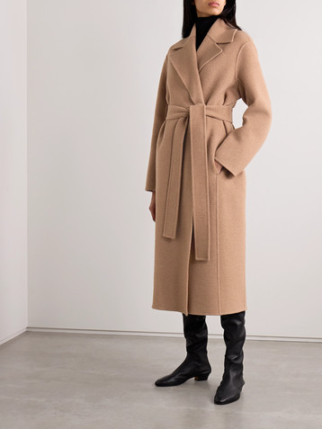 The Row Essentials Malika belted camel hair coat