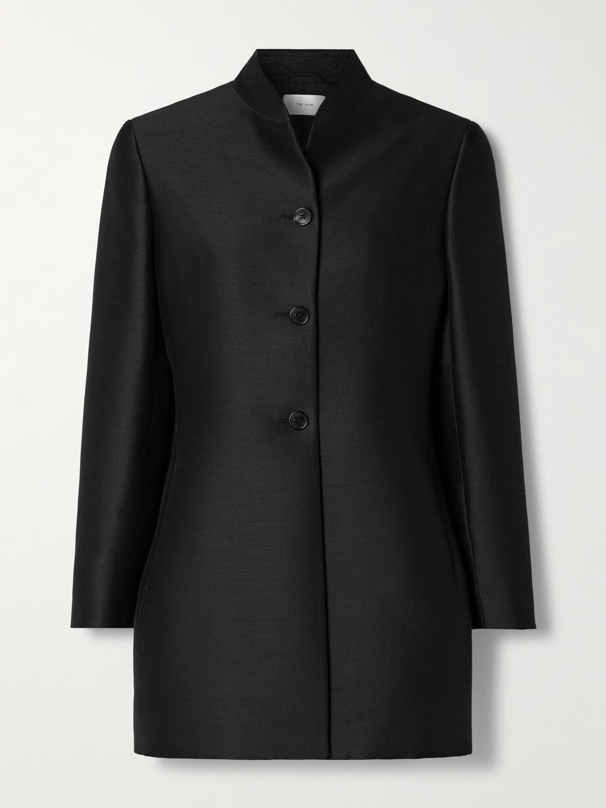 The Row Byrne Wool And Silk-blend Blazer In Black