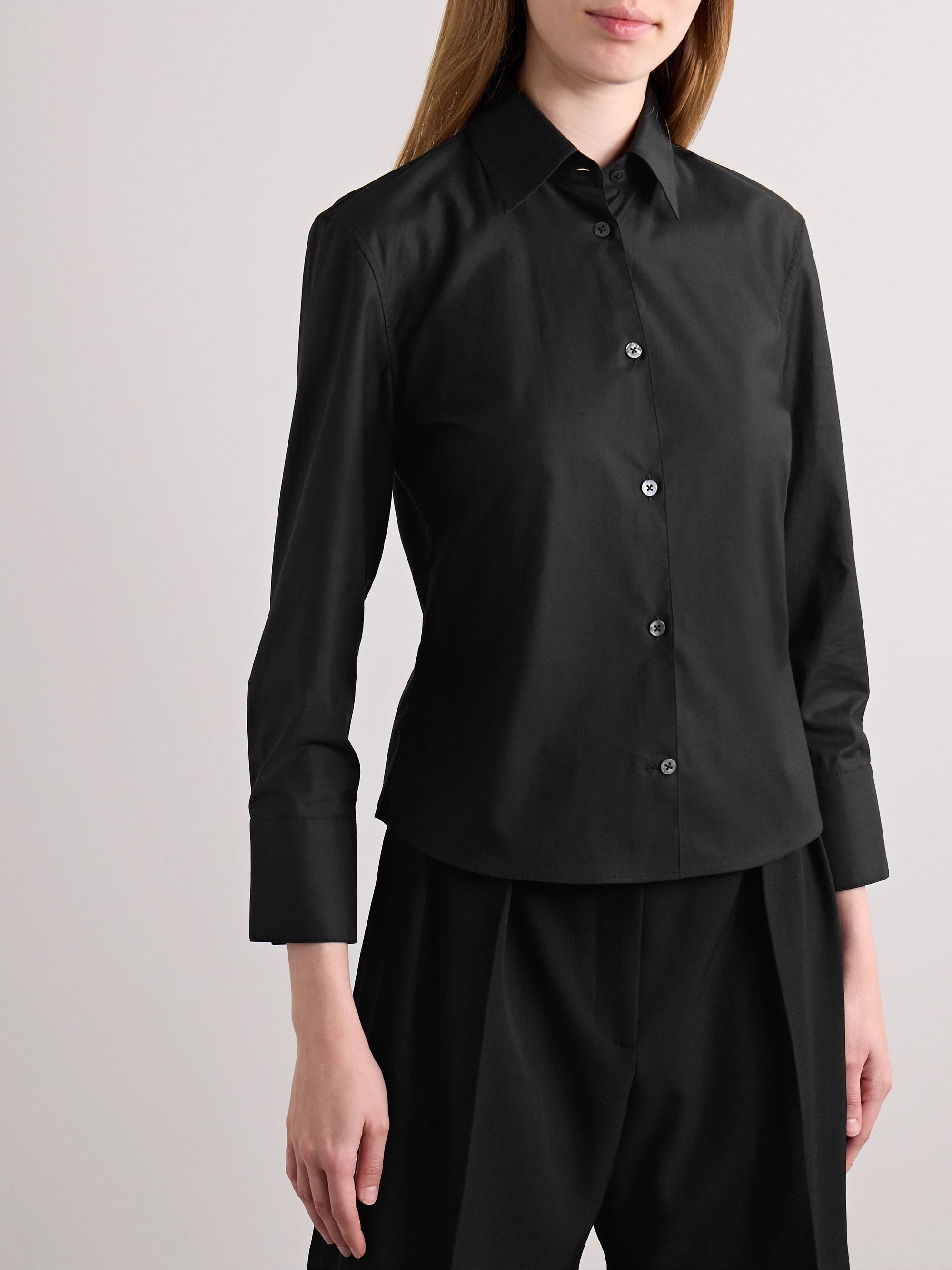 The Row Frou cotton-blend poplin shirt