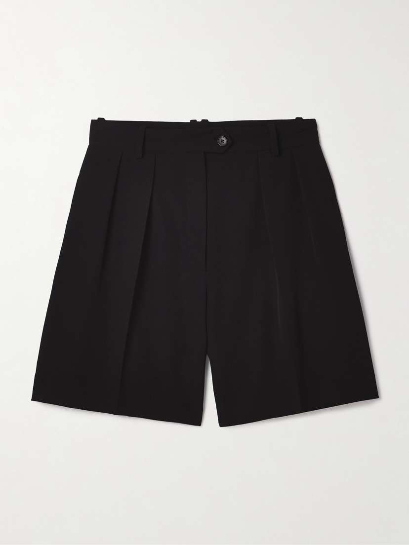 The Row Efron Pleated Wool-twill Shorts