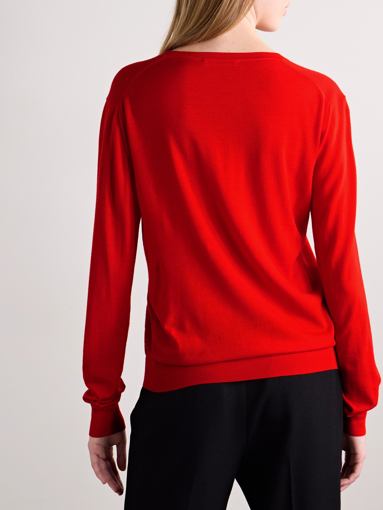 The Row Lightweight Wool Sweater Haius In Red