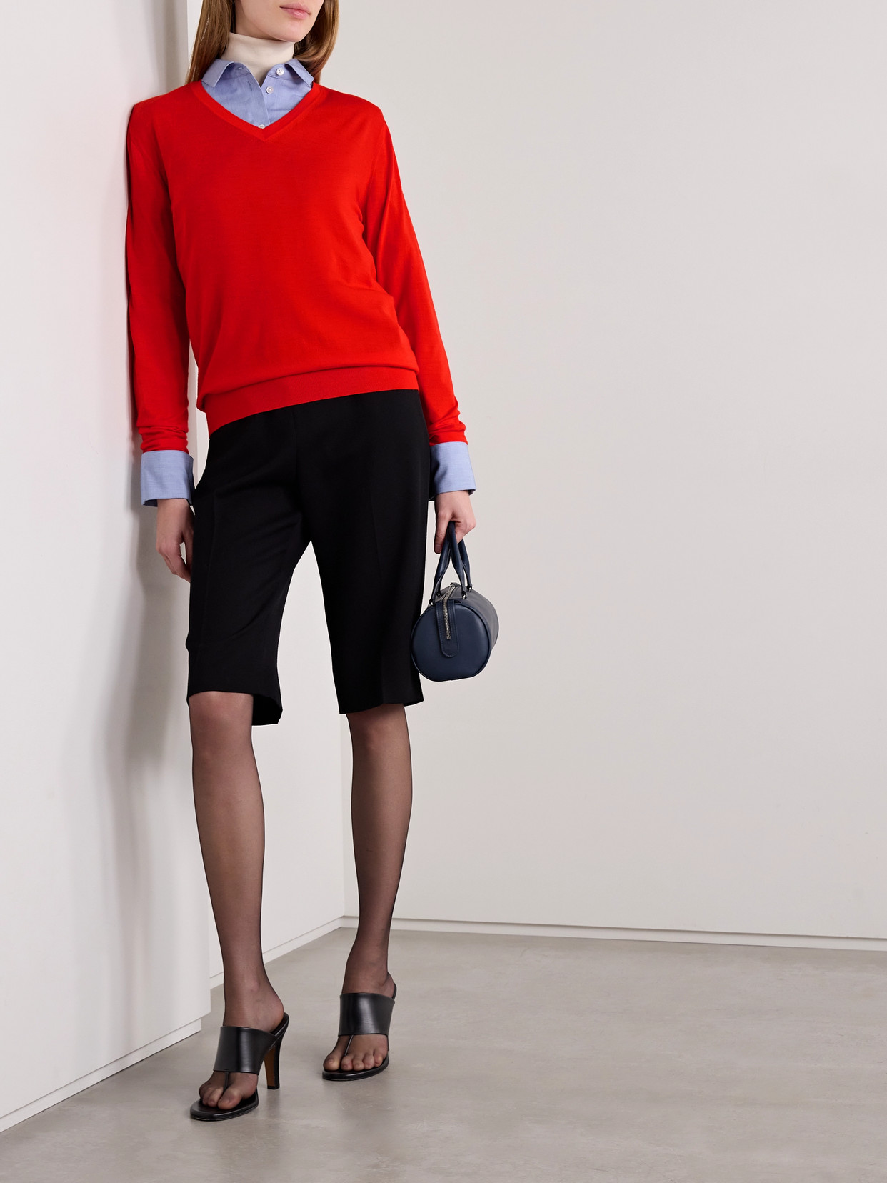 The Row Lightweight Wool Sweater Haius In Red