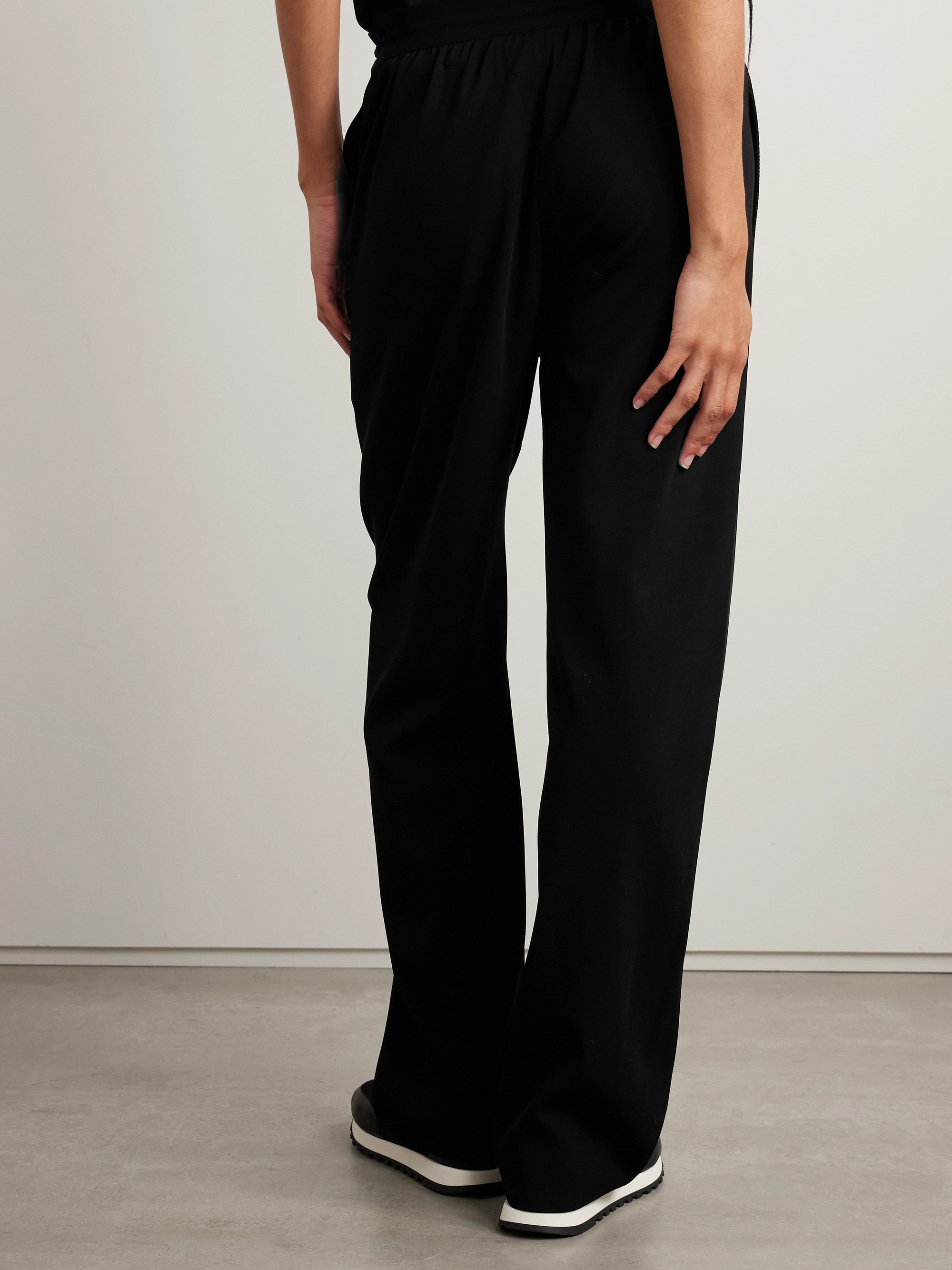 ‼️SALE‼️ THE ROW ザロウ BONNETTE PANTS サイズ0 黒 The Row - Bonnette wool-blend straight-leg pants | Plush