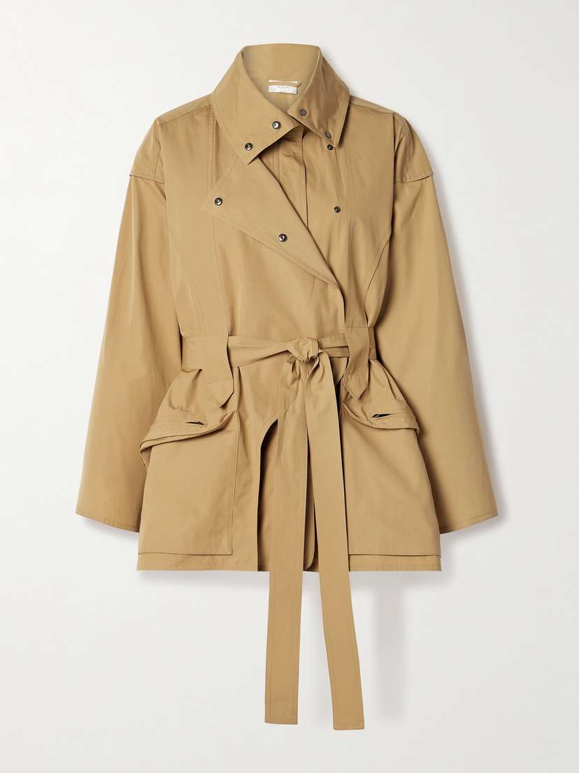 The Row Pierrick Belted Cotton-poplin Jacket