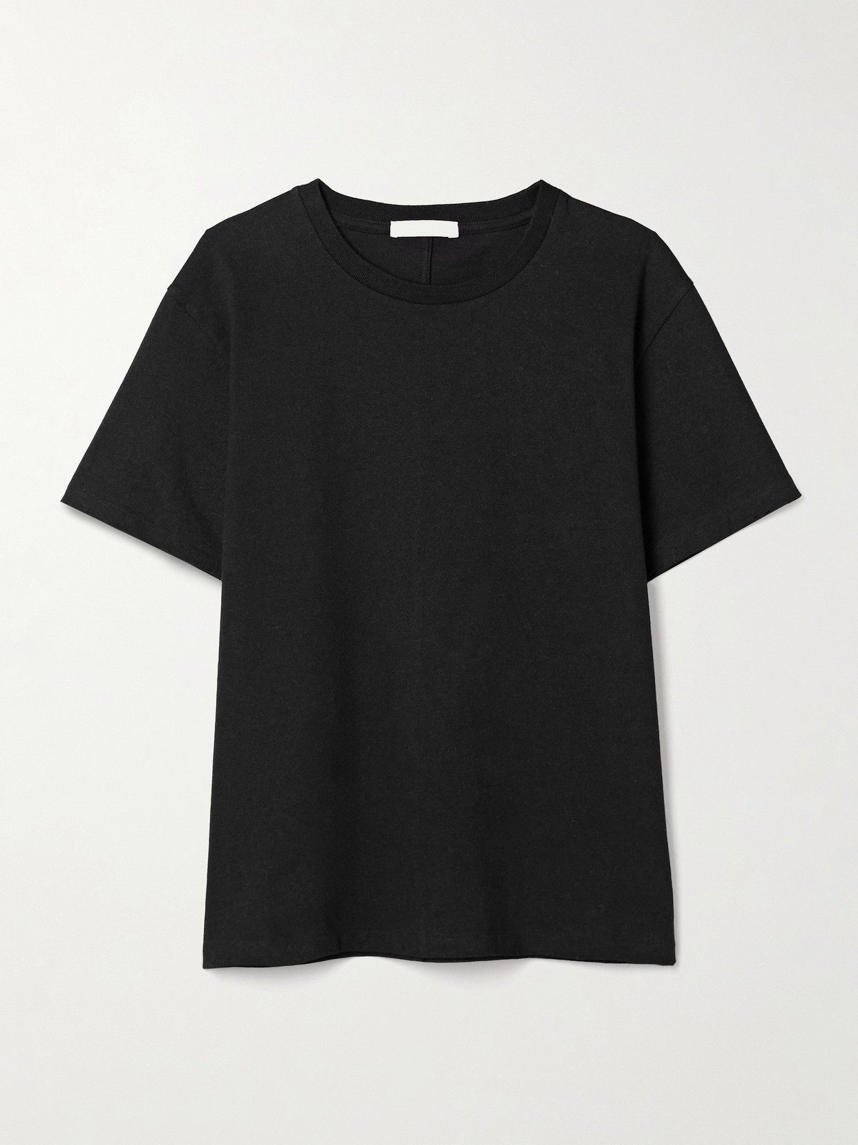 The Row Calibi Cotton And Silk-blend Jersey T-shirt In Black