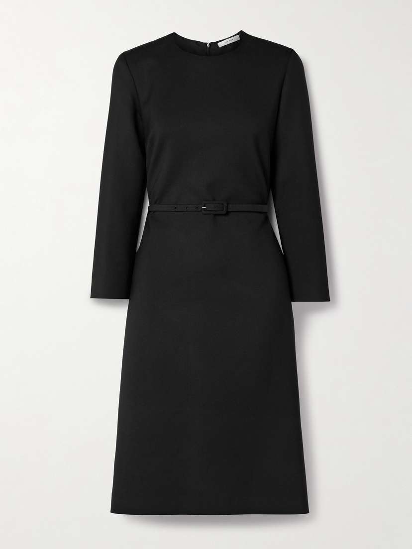 The Row Angeline Belted Wool-blend Dress