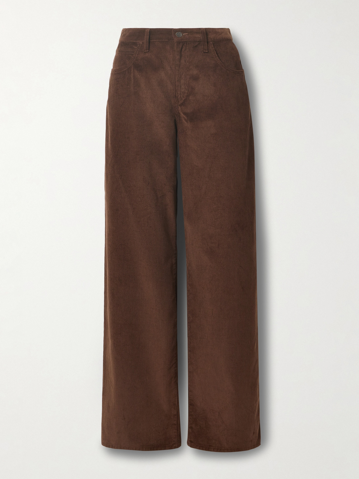 The Row Eglitta Corduroy Straight Trousers In Brown