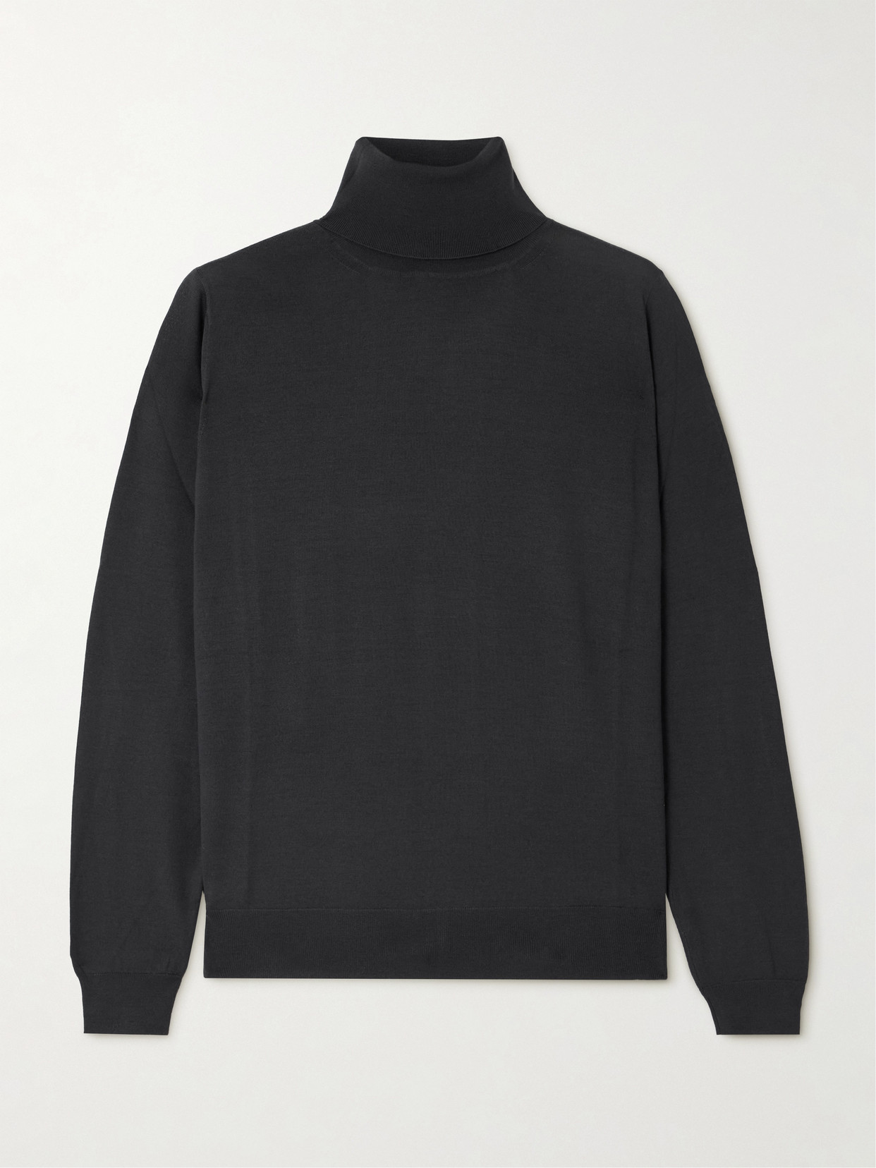 The Row Heva Wool-jersey Turtleneck Jumper In Grey