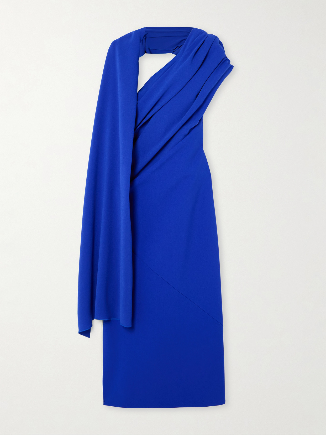 Roksanda - Cape-effect Draped Crepe Maxi Dress - Blue
