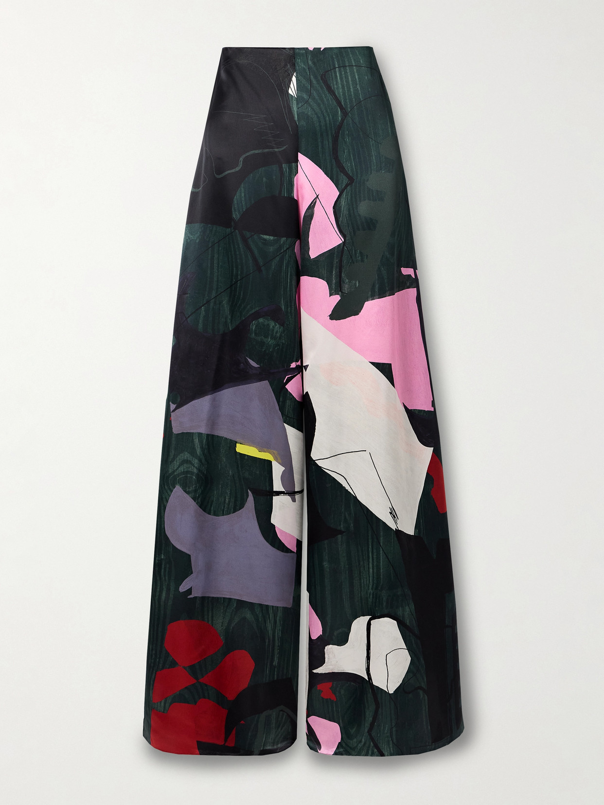 Roksanda Printed Satin Wide-leg Trousers In Multi