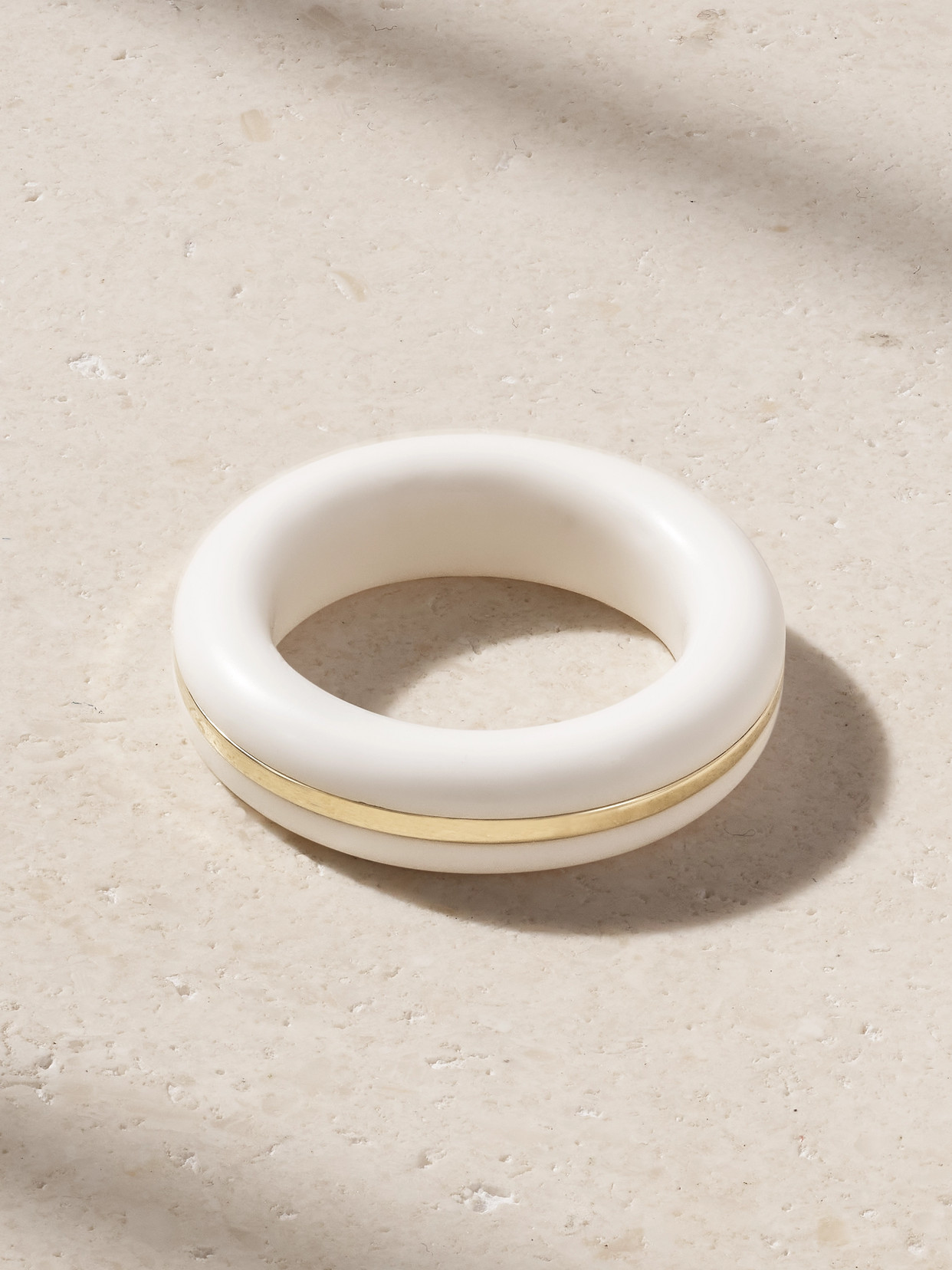 Shop By Pariah The Essential Stacking 14-karat Recycled Gold Agate Ring In White