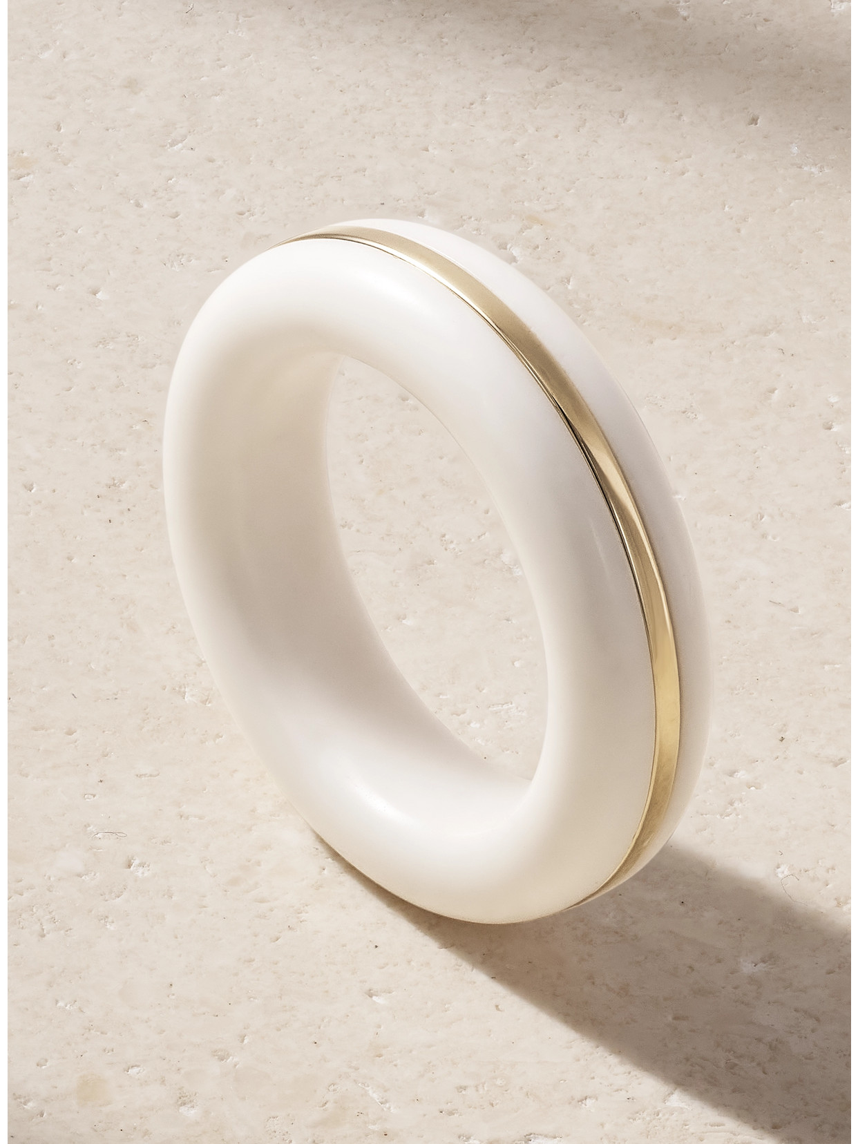 By Pariah The Essential Stacking 14-karat Recycled Gold Agate Ring In White
