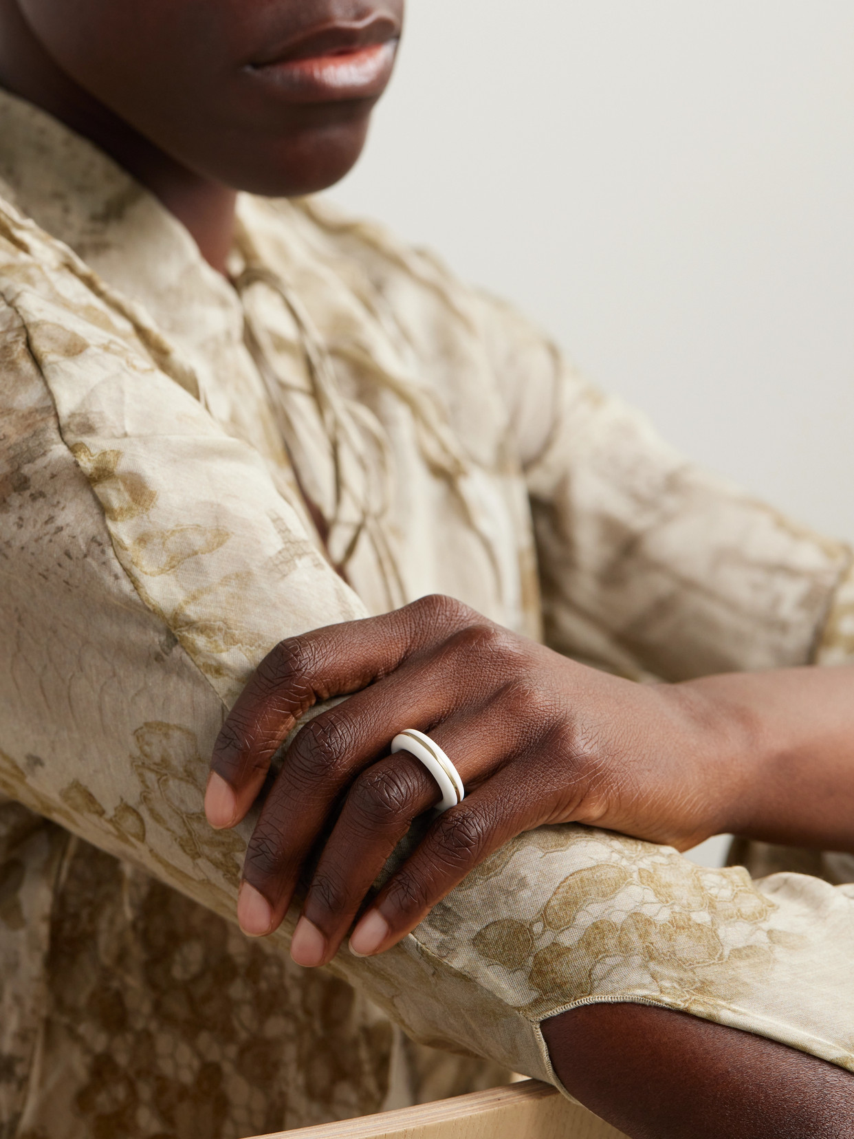 Shop By Pariah The Essential Stacking 14-karat Recycled Gold Agate Ring In White