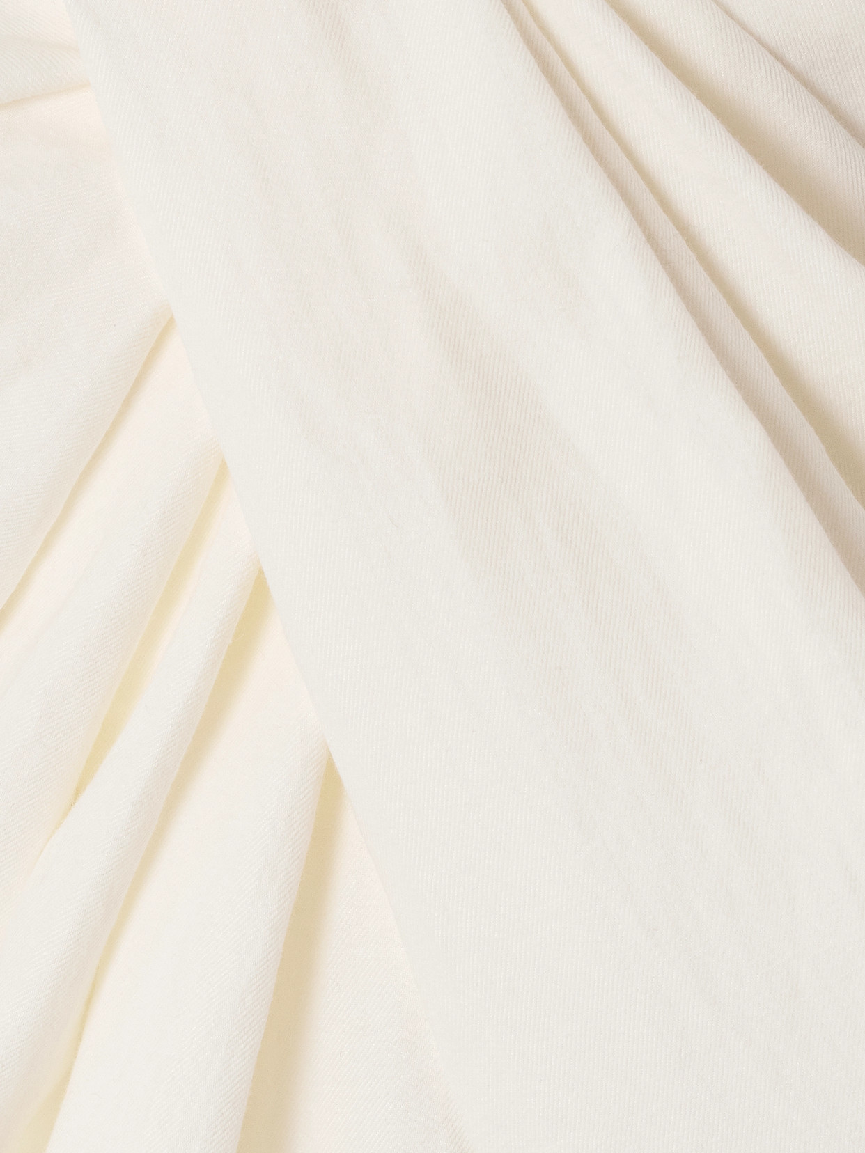 Tove Tuiren Wrap-effect Strapless Cotton Top In White