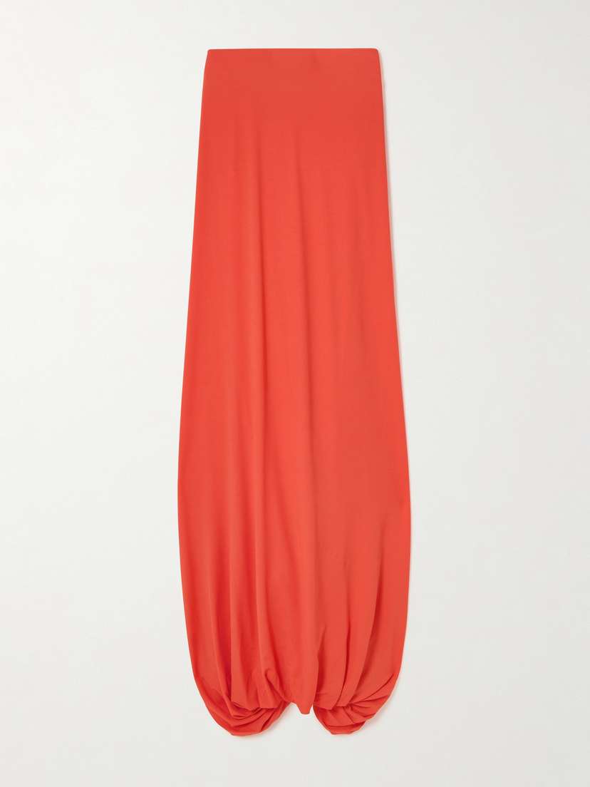 Tove Eula Strapless Gathered Stretch-jersey Maxi Dress