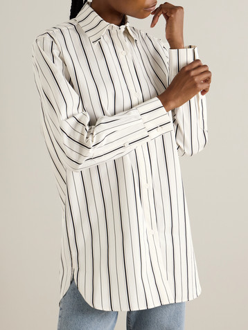 TOVE Damita striped cotton-poplin shirt