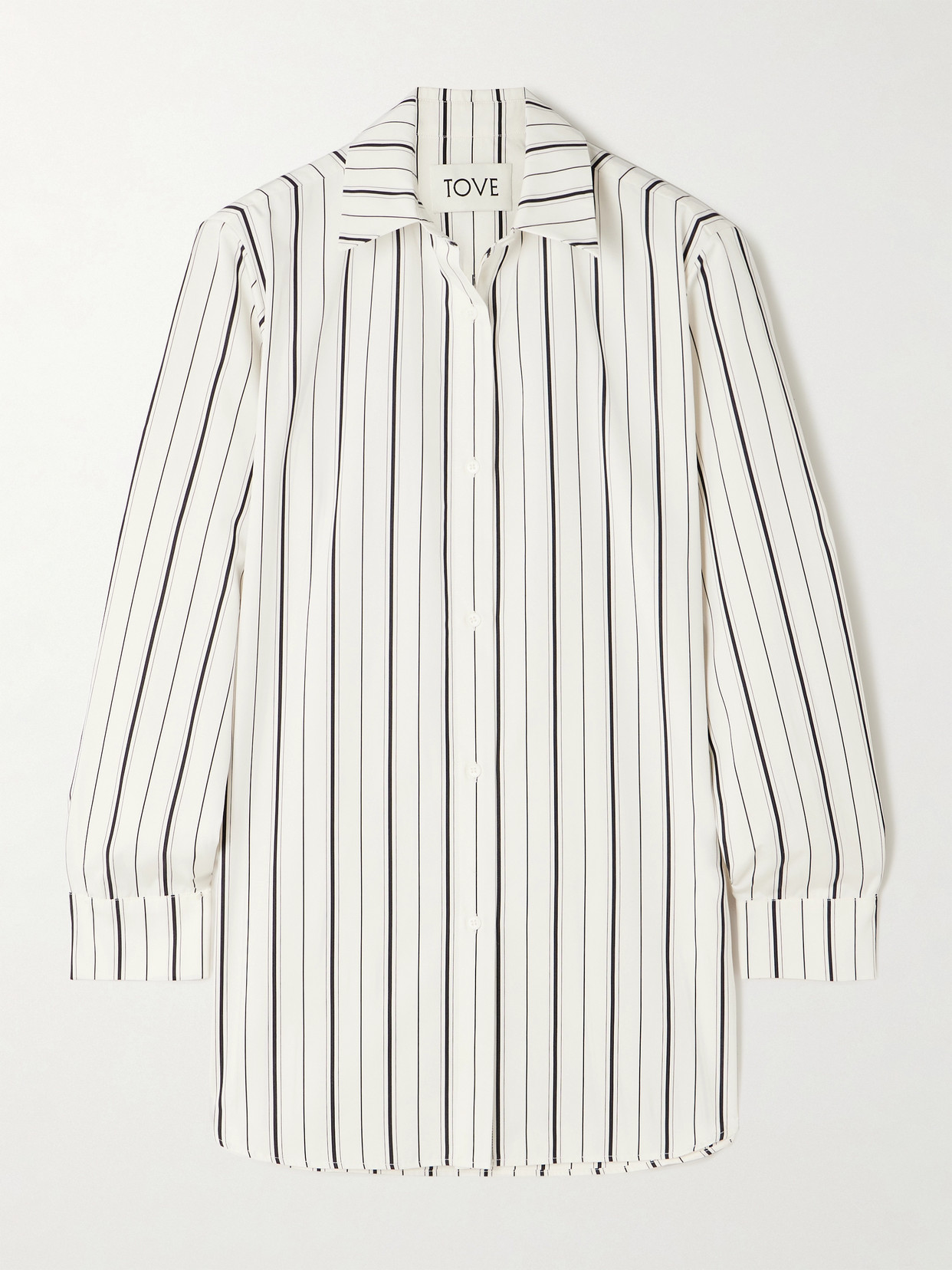 Tove Damita Striped Cotton-poplin Shirt In White