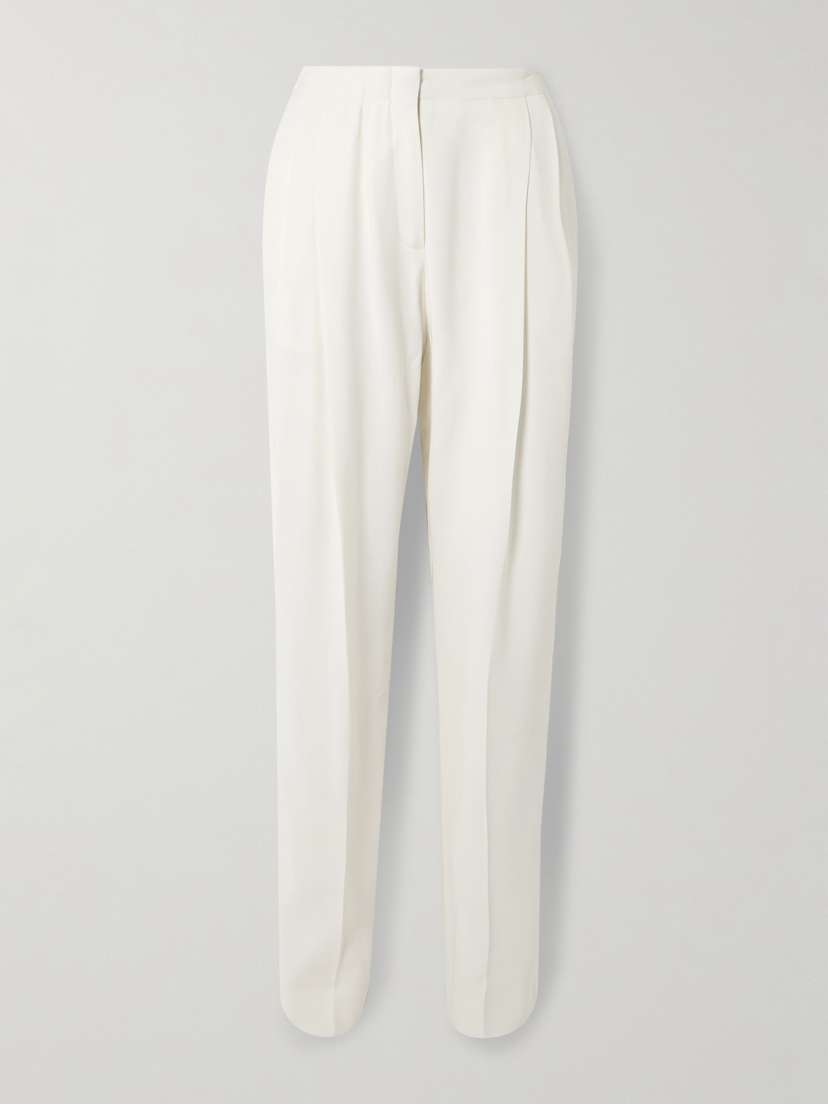 Tove Emery Pleated Crepe Straight-leg Pants