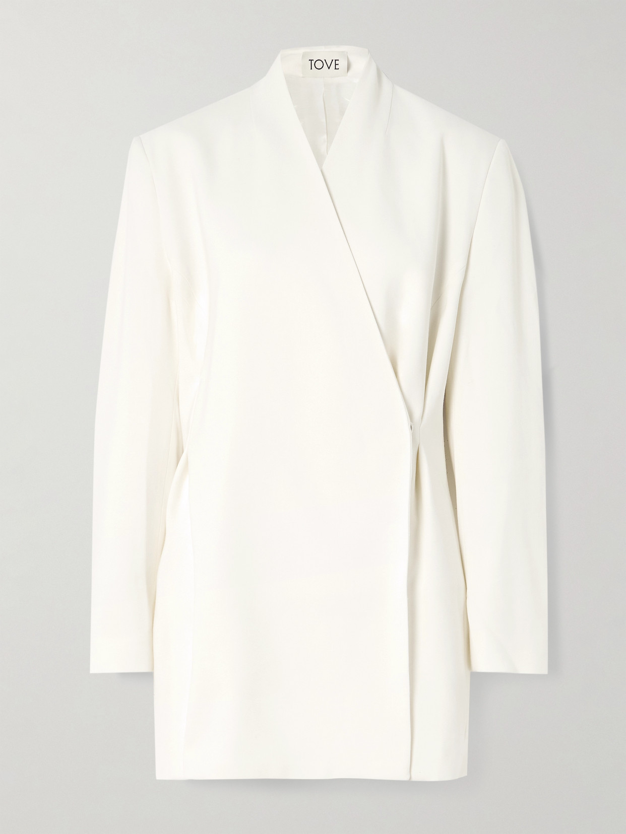 Tove Aldar Crepe Wrap Blazer In Ivory