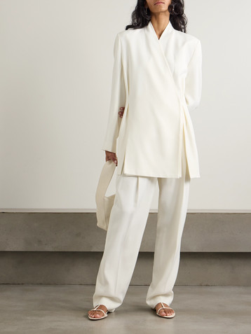 TOVE Aldar crepe wrap blazer