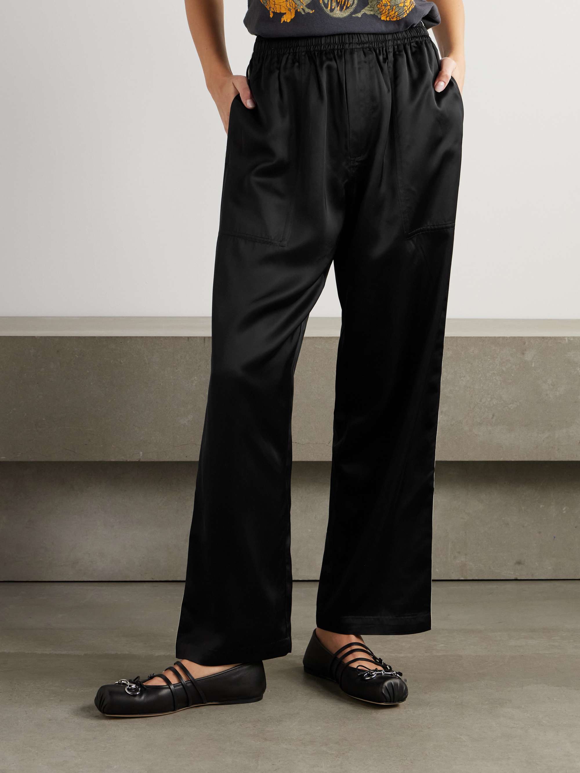 BODE Satin wide-leg track pants | NET-A-PORTER