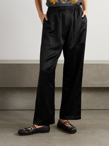Bode Satin wide-leg track pants