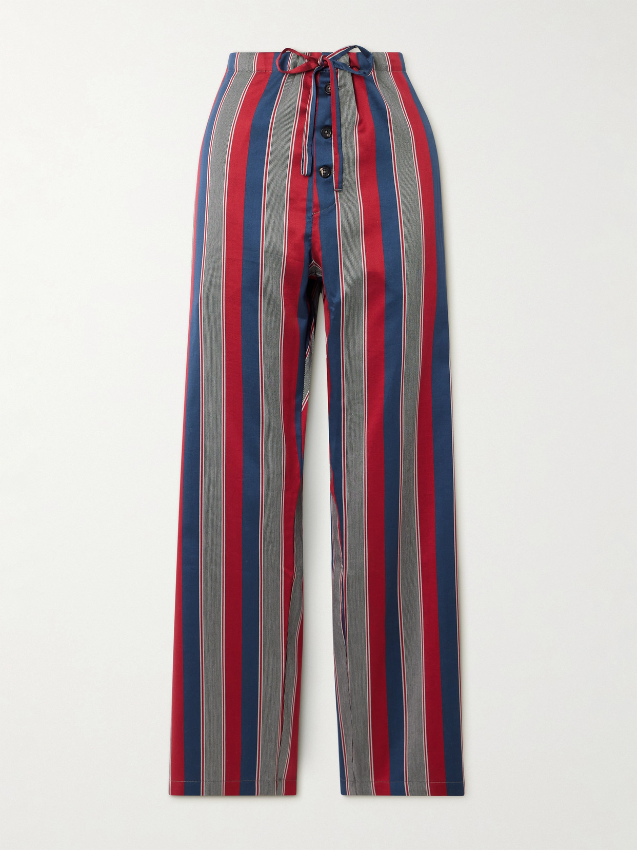 BODE - Marina Striped Cotton-blend Wide-leg Pants - Multi
