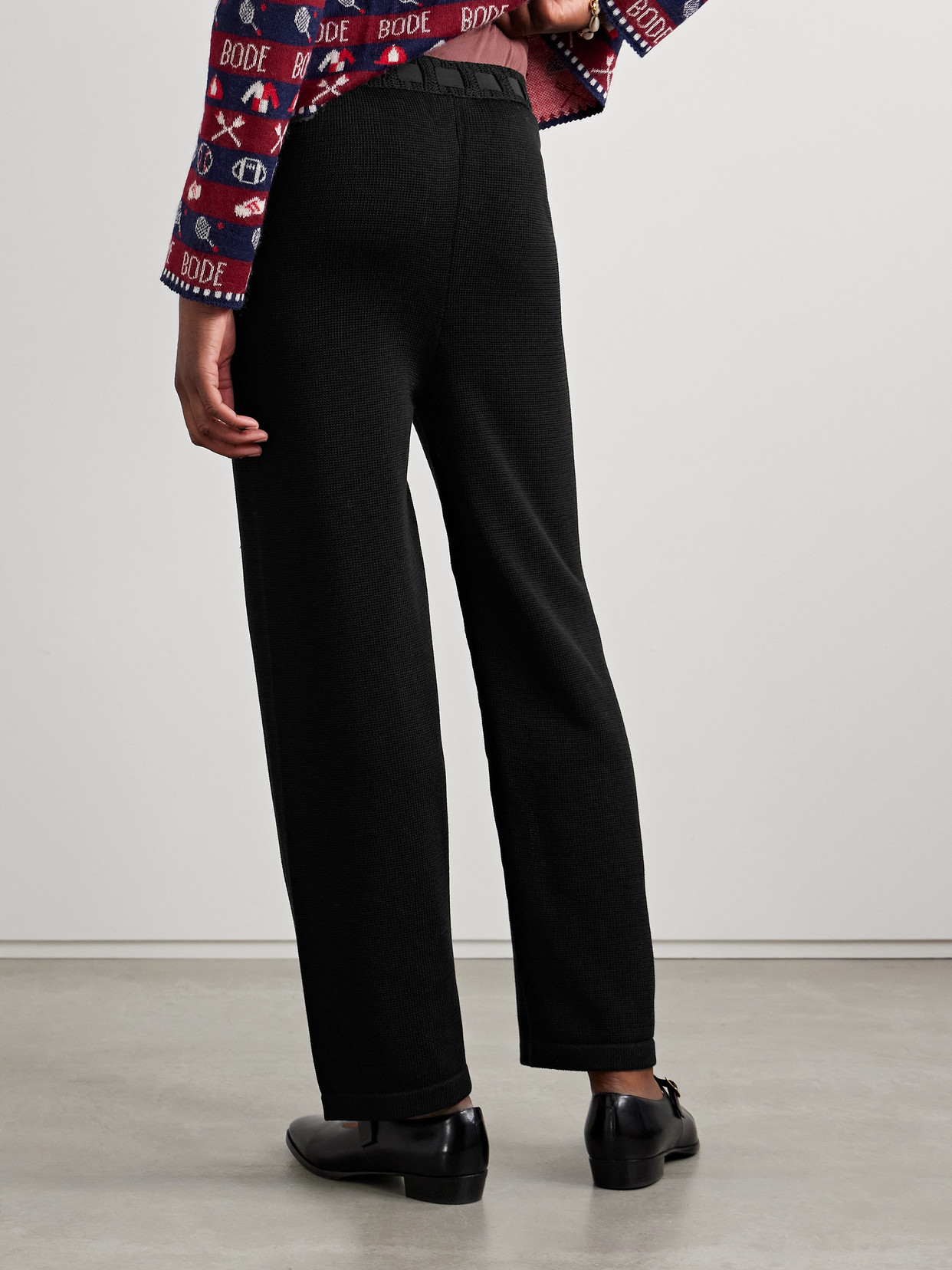 Bode Johnny Cotton Straight-leg Pants In Black