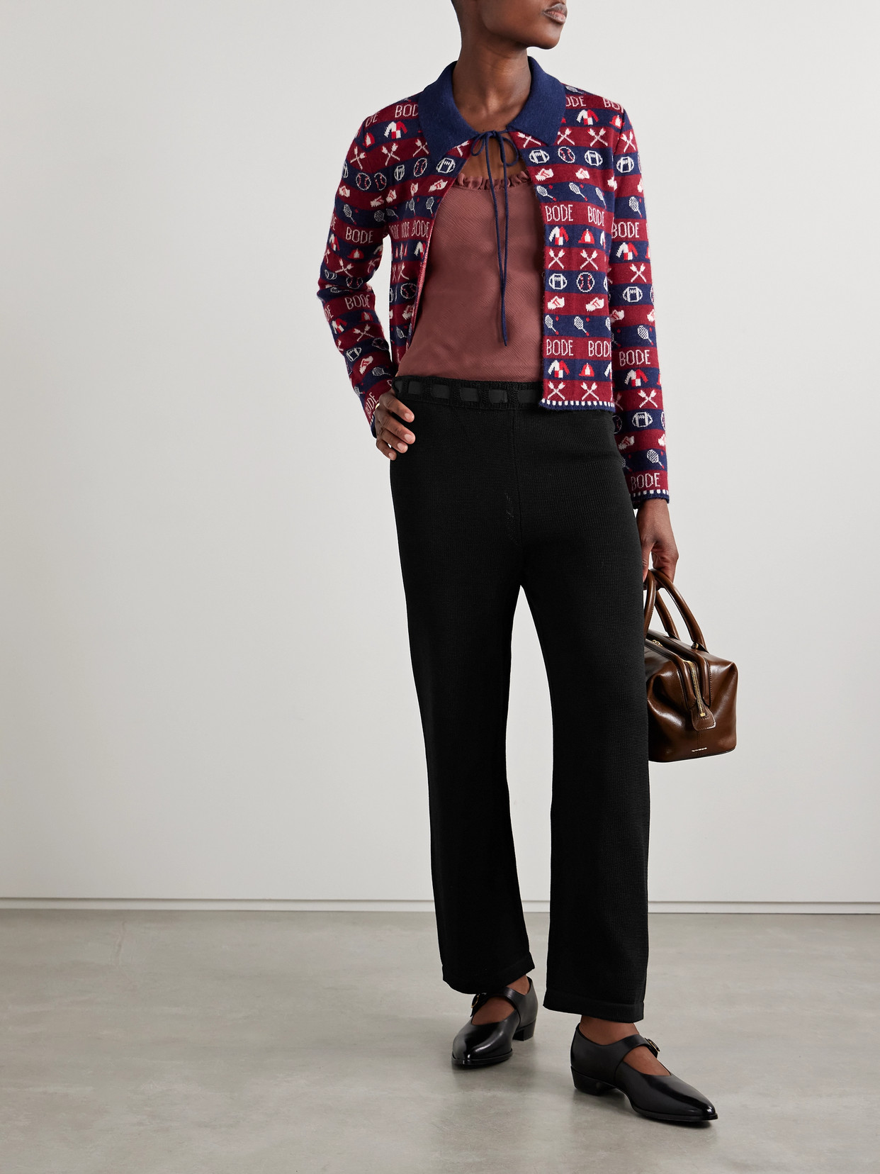 Bode Johnny Cotton Straight-leg Pants In Black