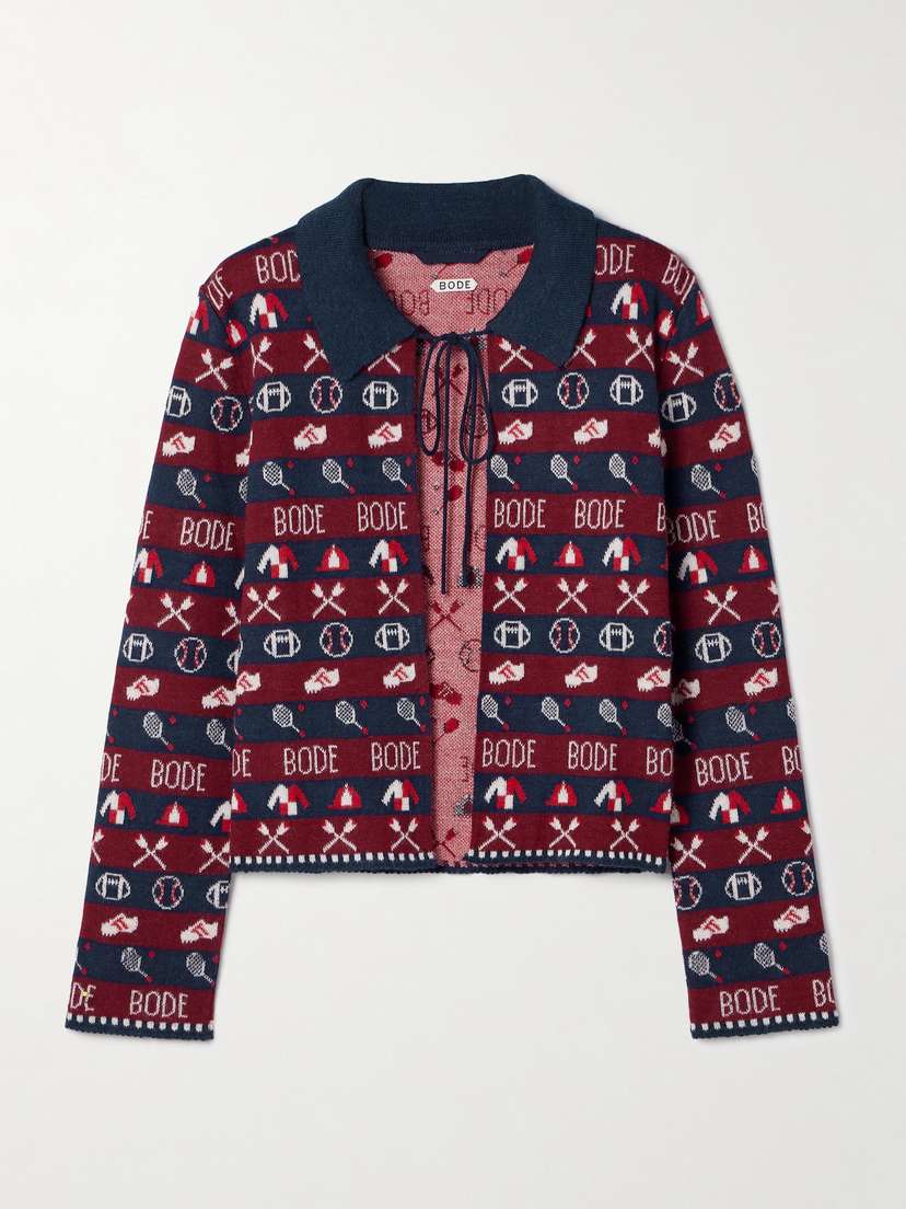 BODE Jacquard-knit Alpaca Cardigan