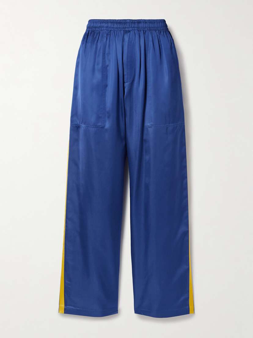 BODE Striped Satin Wide-leg Track Pants